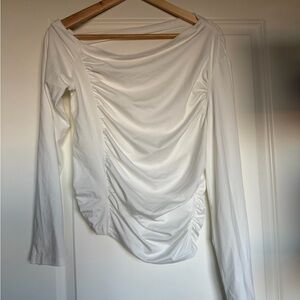Elegant White Ruched Women's Top